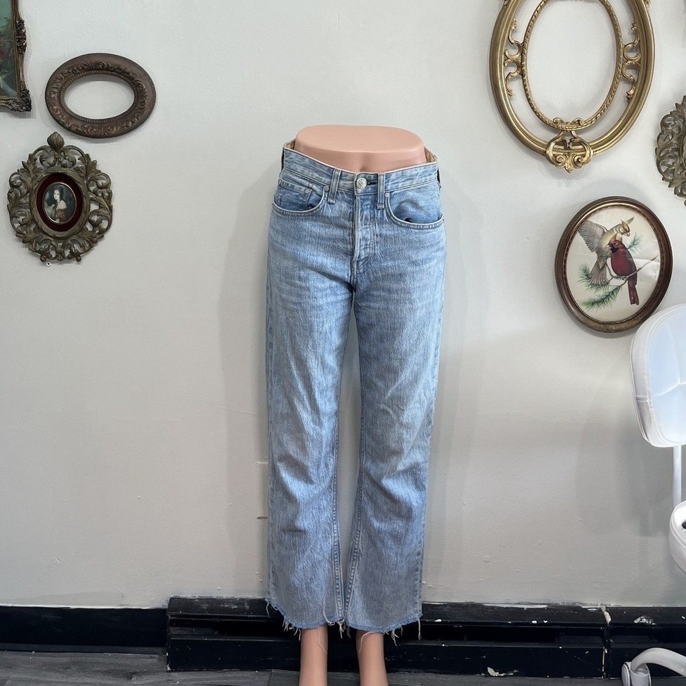 rag & bone Women's Maya High-Rise Straight Leg Jeans Light Wash Size 24